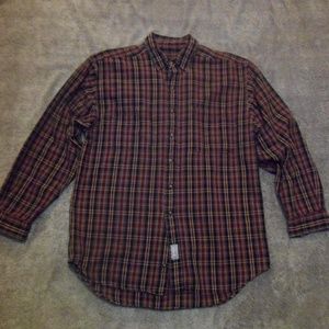 GH Bass Long Sleeve Heavy Flannel Striped Shirt